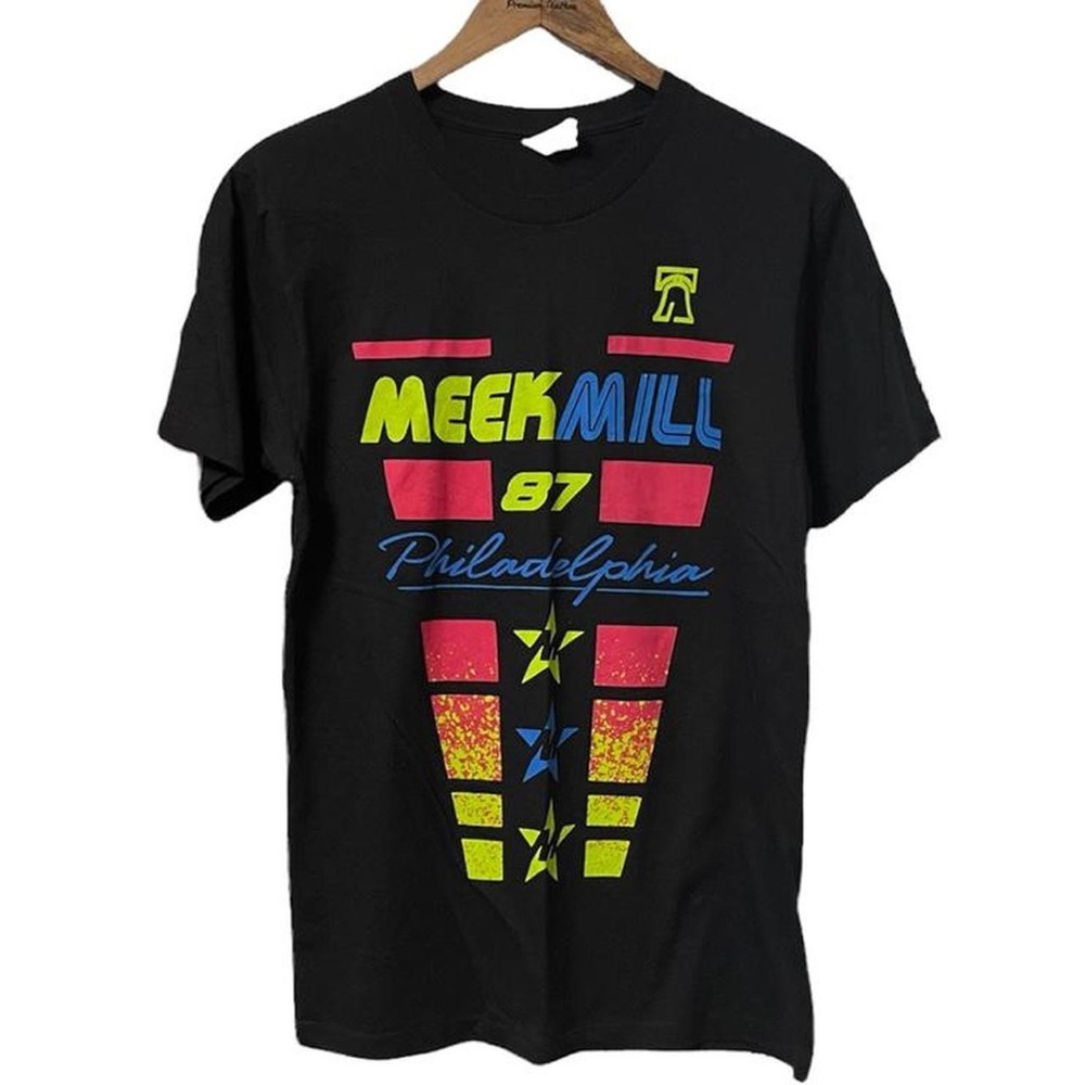 meek Mill rap merch Philadelphia MMM 87 short sleeve tour band concert T-Shirt